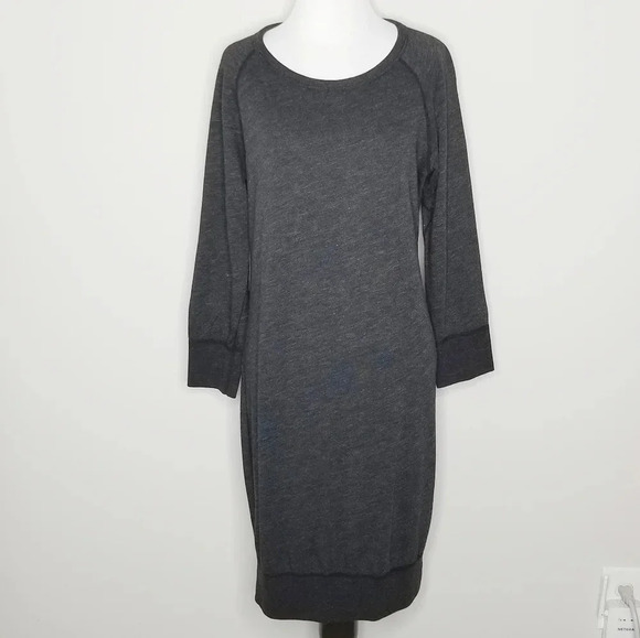 Standard James Perse Gray Vintage Fleece Raglan Long Sleeve Dress 3 - Picture 8 of 8